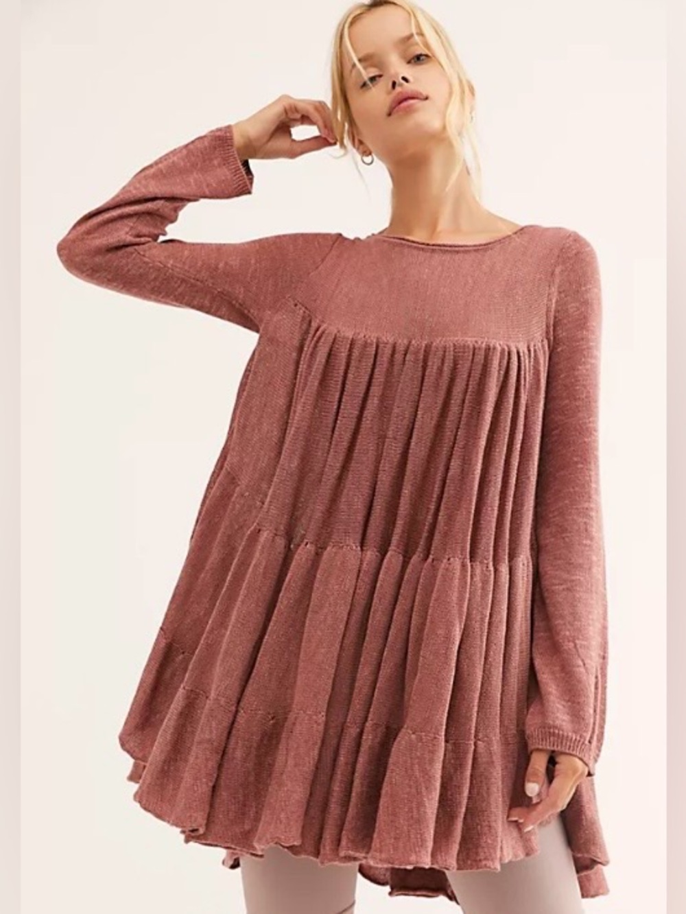 NWT Free People Midnight Ruffle Tunic Size XS